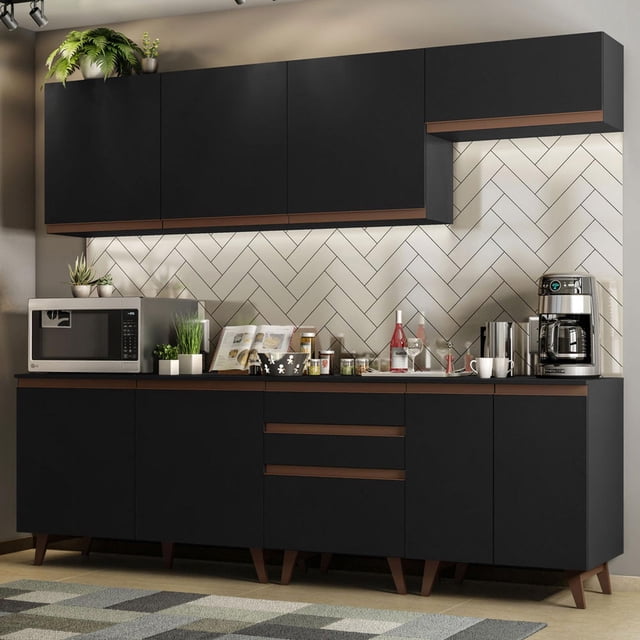 Cocina Integral Completa Modular Madesa Reims 250cm Negro 05