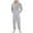 Gray, variant on Utoimkio Men's Warm Fleece Hooded Onesie Jumpsuits Winter One Piece Full Zipper Pajamas Playsuit Home Outdoor Camping Coverall Sleepwear