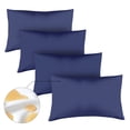 thumbnail image 1 of Amorosa 4 Piezas Fundas de Almohadas Impermeable Protectores de Almohada Suaves y Acogedoras para el Hogar Dormitorio Hotel Azul Estándar-50*80cm, 1 of 6