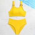 thumbnail image 2 of Niñas Dos Piezas de Trajes de Baño Tamaño 10-12 Verano Color Sólido Conjunto de Trajes de Baño para Niños Dos Piezas Conjunto de Pantalones Cortos, 2 of 7