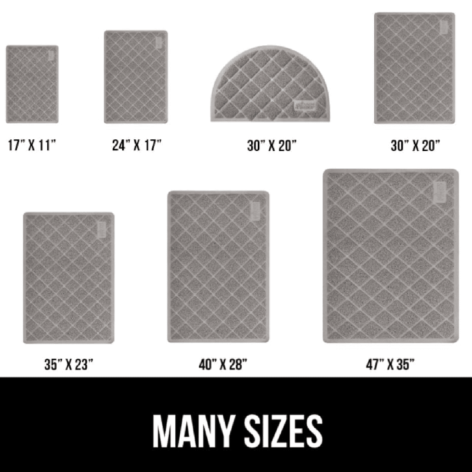Cat Litter Box Mat, 40x28, Water Resistant, US Designed Kitty Litter Trapping Mats, Easy to Clean, Scatter Control, Less Mess and Clean Floors, Kitten Supplies for Indoor Cats, Gray