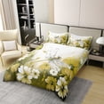thumbnail image 2 of 3D Dragonflies 100% Cotton Duvet Cover Queen Size, Animals Insects Printed Bedroom Decor Bedding Set, Flowers Comforter Cover, White Yellow Butterflies Teens Quilt Cover (No Comforter), 2 of 5