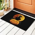 thumbnail image 1 of DouZhe Vintage Pumpkin Skull Black Cats Rugs Doormat, Non-Slip Machine Washable Carpets Floor Door Mat , 36" x 24", 1 of 6