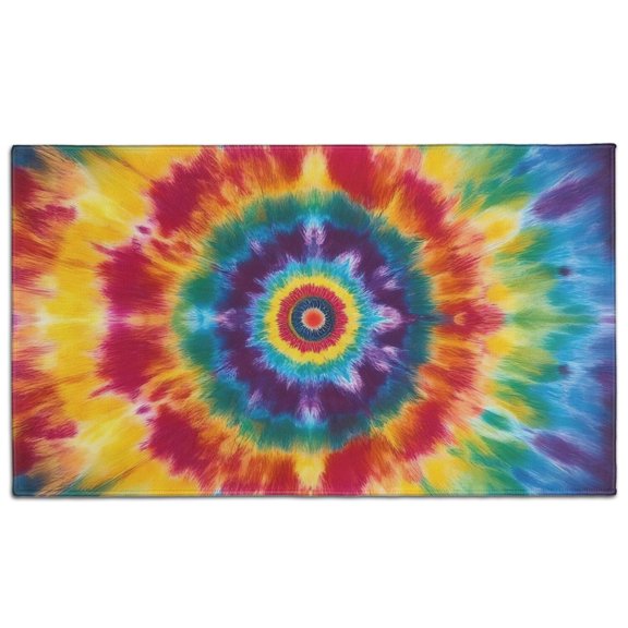 Colorful Rainbow Tie Dye Spiral Pattern Door Rugs,Washable Non Slip Door Mats Indoor,Decorative Door Mats,Entry Mat Indoor for Entrance,Bedroom,Kitchen,Bathroom,17"x30"