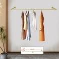 thumbnail image 3 of Industrial Gold Hanging Clothes Rack Pipe Wall Mounted Clothes Pole Shelves Rack, 3 of 15