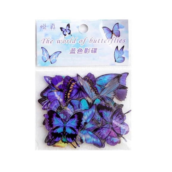 40 Pcs Elegant Butterfly Stickers Pet Transparent Decorative Decals For Phone Laptop Waterbottle Planner Diary Journal Scrapbook