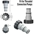 thumbnail image 3 of ZHAOCHENG Paquete de 2 adaptadores de manguera de abrazadera roscada de repuesto para kits de piscina Intex con mangueras de 1,5 y 1,25 pulgadas – Se adapta a bombas de filtración, generadores de clor, 3 of 5