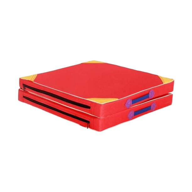 Colchoneta de Gimnasia Plegable de 100 Cm X 50 Cm, Versátil, Se Pliega Por La Mitad, para Ejercicios de Estiramiento, Entrenamiento, Baile, Aeróbicos, rojo