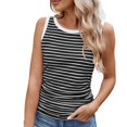 thumbnail image 5 of YUEVORA Striped Tank Tops for Women, Ribbed Color Block Slim Fit Tops for Women, Summer Casual Basic Tops, Soft Stretchy Daily Wear Sleeveless Tops, 5 of 7