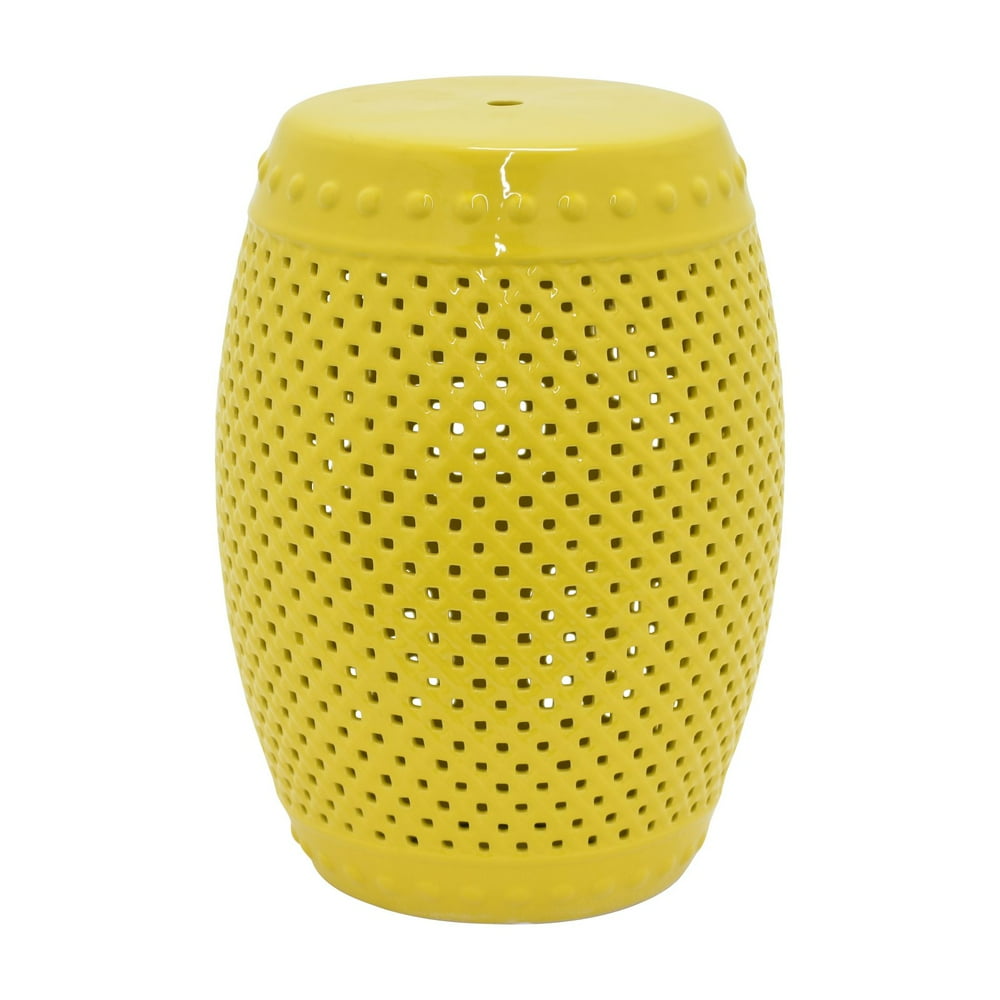 Three Hands 18.5 in. Yellow Ceramic Garden Stool - Walmart.com - Walmart.com