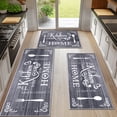 thumbnail image 5 of MeyJey Farmhouse Kitchen Rug Set, 3 Piece Non-Slip Kitchen Mat Machine Washable Runner Rug for Home Floor and Living Room, Dark Gray, 5 of 14