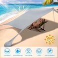 thumbnail image 4 of Family Beach Tent Canopy Sun Shade, Pop Up Grande Beach Tent Sun Shelter Stability 4 Poles with Portable Carry Bag Outdoor Shade for Fishing Backyard Camping (Turquoise, 10x10FT 4Pole), 4 of 10