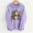 thumbnail image 4 of SEROYE Womens Christmas Print Sweatshirts Snowman Graphic Hoodie Long Sleeve Pullover Casual Holiday Festival Tops (2XL, Purple Christmas 02), 4 of 5