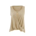 thumbnail image 4 of Cathalem Chemises Femmes Col Rond Manches Courtes T-Shirts Mode Printemps Été 2024 Coupe Ample, Kaki m, 4 of 5