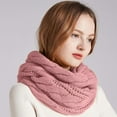 thumbnail image 2 of Flash Deal! Scarf Loop Padded Scarf Bib Woolen Winter Knit Warmth Circle Womens Scarf Sales All Items On Clearance Pink One Size, 2 of 8