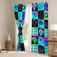 thumbnail image 3 of Homewish Fungus Botanical Mushroom Blackout Curtains Set of 2 (52x84 Each),Rustic Bohemian Style Window Curtains,Neon Blue Black Curtains and Drapes For Kids,Super Cozy Room Decor, 3 of 6