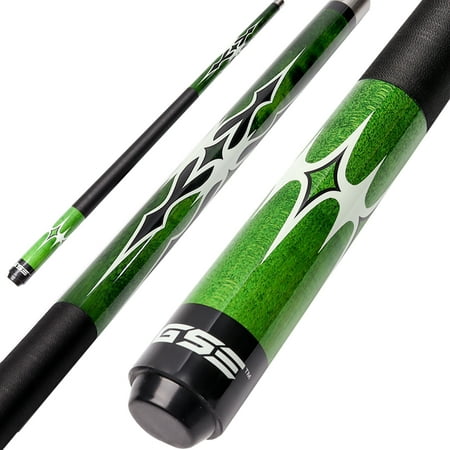 GSE Games & Sports Expert 58" 2-Piece Canadian Maple Billiard Pool Cue Stick - Green 21oz