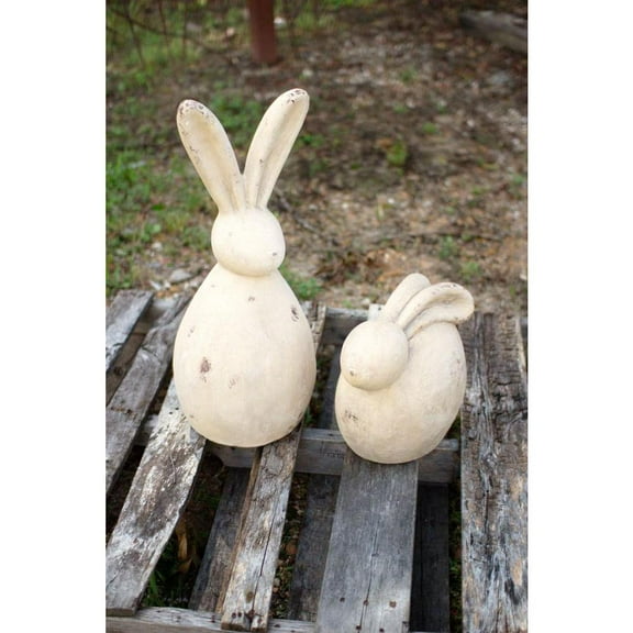 SET OF TWO RABBIT SCULPTURES