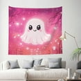 thumbnail image 2 of Halloween Tapestry Halloween Decor, Halloween Pink Cute Ghost C Wall Tapestry Aesthetic, Halloween Decorations Tapestry Wall Hanging for Bedroom, Livingroom - 60x51in, 2 of 6