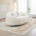 thumbnail image 4 of BISHE Oversized Upholstered Chenille Bean Bag Chair, Double Lazy Sofa with Pillows for Living Room, Bedroom, Indoor and Outdoor, Beige, 4 of 7