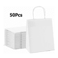thumbnail image 2 of 50 Bolsas De Papel Blancas Kraft Con Asa Economicas Belug, 2 of 5
