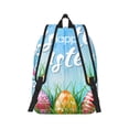 thumbnail image 2 of Naloa Happy Easter Canvas Backpack for Men Women Rucksack Casual Travel Daypack College Tote Satchel Bookbag for Teens-Small, 2 of 7