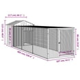 thumbnail image 3 of vidaXL Chicken Cage with Run Anthracite 46.1"x320.1"x48.4" Galvanized Steel, 3 of 8
