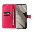 thumbnail image 3 of Designed for Samsung Galaxy S24 Ultra Case Wallet for Women, Flip Folio Cover with Embossed PU Leather Kickstand Credit Card Holder Magnetic Wrist Strap Protective Case for S24 Ultra, Rose, 3 of 6