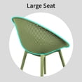 thumbnail image 3 of 2xhome Set of 2 Modern Perforated Egg-Shaped Dining Accent Chairs, Breathable Polka Dot Bowl Pod Pattern for Indoor or Outdoor Use, Green, 3 of 12