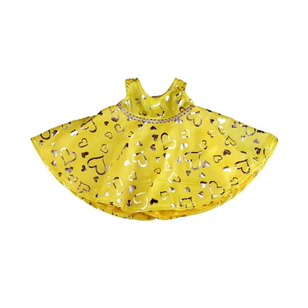 Dressed Teddy Bear - Sparkly Yellow/Silver Dress Teddy Bear Clothes Outfit Fits Most 14