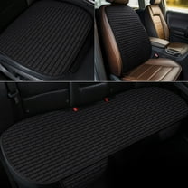 Car Linen Seat Cushion Set | 3-Piece Ventilated Cool Pad & Backrest | Honeycomb Mesh | Flax Durable Washable | Non-Slip Multifunctional | Fits Sedan SUV Truck | Sizes 132x59cm, 63x46cm, 60x49cm