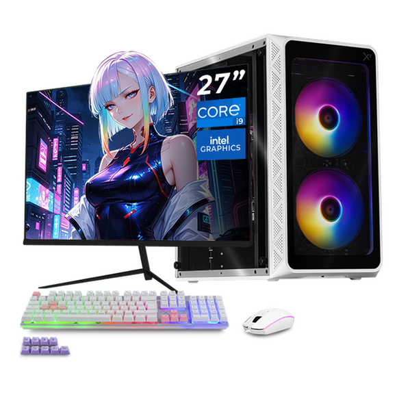 Computadora Escritorio Completa Xtreme PC Gaming Intel Core i9 12900 16GB SSD 1TB Monitor 27 75Hz WIFI White juegos casuales, trabajo y estudio