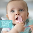 thumbnail image 4 of Bumkins Baby Feeding Chewtensils, Training Fork and Spoon Set, Utensils Ages 6 Mos+ (Pink), 4 of 7