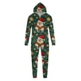 thumbnail image 2 of Odeerbi Christmas Onesie Pajamas for Family Holiday Sleep Jumpsuit Long Sleeve Family Christmas Pajamas Matching Sets Dad Fashion Printed Hooded Jumpsuit Sleepwear PJs Set Green, 2 of 5
