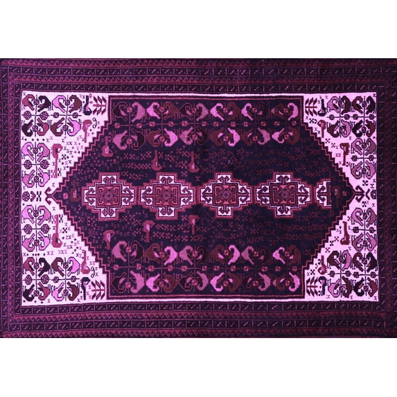 Ahgly Company Indoor Rectangle Persian Purple Traditional Area Rugs, 6' x 9'