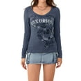 thumbnail image 5 of Women Vintage Y2K Long Sleeve T-shirt Heart Wing Rose Graphic Printed Tops Retro Grunge Gothic Tee, 5 of 6