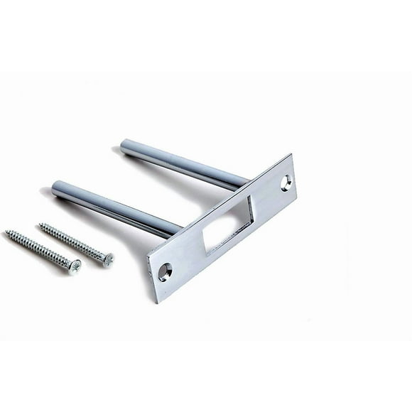 Deadbolt Strike Plate Reinforcer Kit - Prevent Kick-ins and Home Invasion - Two Post Strike Plate - TUFF STRIKE - Satin Nickel