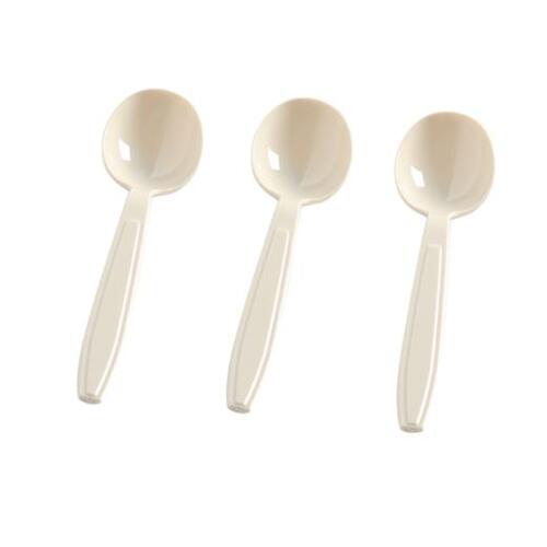Heavy Duty Bone Plastic Soup Spoons 50 Ct.
