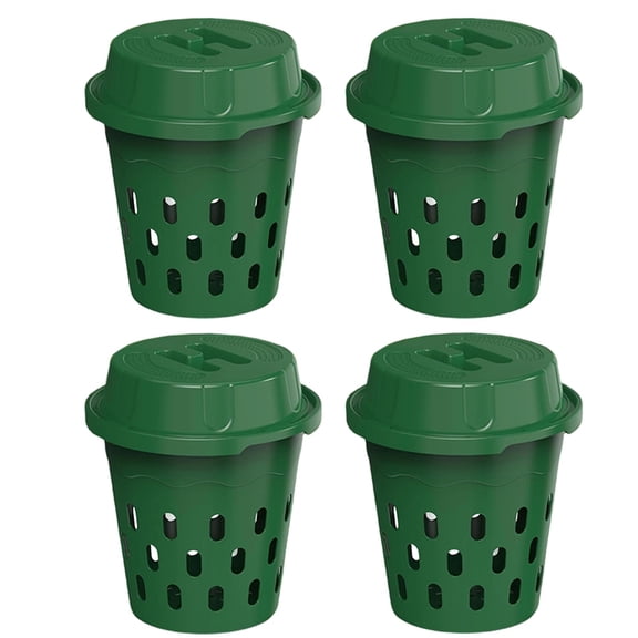 4pcs Inground Worm Composter for Garden Beds & Home Use, Vermicomposting Bin for Beginners (9.5x9.5x10.8Inch)