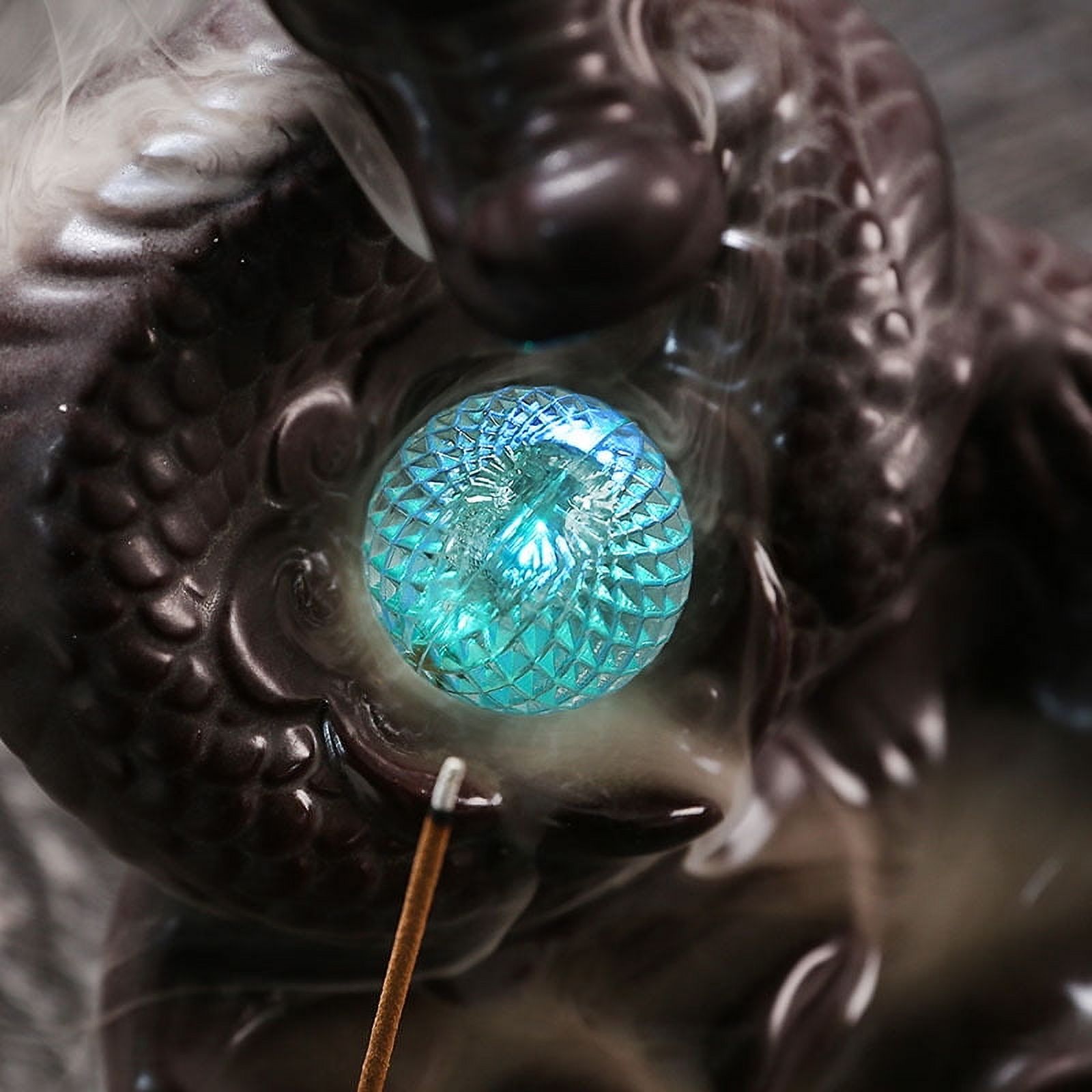 Ceramic Dragon Backflow Incense Burner Creative LED Light Chinese Loong Waterfall Smoke Incense Stick Holder Home Decor Accessories