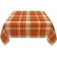 thumbnail image 3 of Fall Tablecloth Square 52x52 Inch Burnt Orange Plaid Autumn Harvest Themed Thanksgiving Day Decorative Table Cloth Holiday Seasonal Rustic Farmhouse for Indoor Party Kitchen Dinner Picnic Decor, 3 of 5