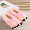 thumbnail image 4 of Big Toe Shoes, Funny Cartoon Cotton Slippers Toe Shoes, Warm Soft Slippers, Male Female Winter Cartoon Funny Indoor Warm Shoes - 11.8 x 11 inch (Pink, 1 pair), 4 of 5