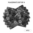 thumbnail image 3 of Placemats Set of 4 / 6, Black Cats In A Garden Placemats for Dining Table Indoor/Outdoors Heat Resistant Washable Placemats 18" x 12", 3 of 8