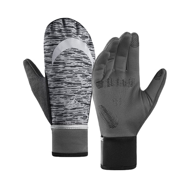 Guantes de invierno Cálido forro polar Pantalla táctil A prueba de viento Manoplas impermeables para