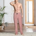 thumbnail image 6 of Lsque Rose Gold Pink Glitter Print Men's Pajama Pants, Lounge Pant - Comfortable Home Wear,Elastic Waistband, Stylish Design-Large, 6 of 9
