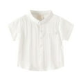 thumbnail image 4 of Boys' Button Down Shirts Boys Formal Outfit Girls White Shirt Dress Shirt Uniform Shirts 4-5 Years, 4 of 4