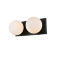 thumbnail image 6 of Living District Jaylin 2-Light Iron & Glass Bath Sconce in Black/Frosted White, 6 of 6