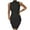 Black, variant on Fesfesfes Women Dress Casual Slim Fit Solid Color Turtleneck Sleeveless Hip Dress