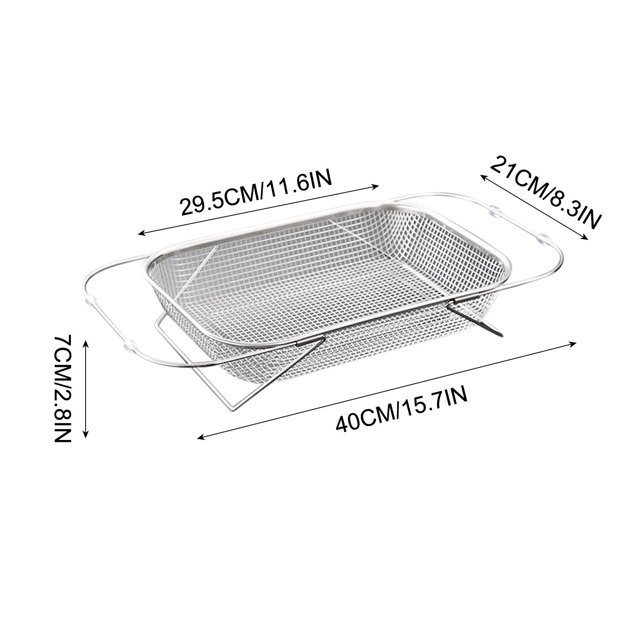 Birdeem Panier d'Évier en Acier Inoxydable Rétractable pour Laver les Légumes, Bassine de Lavage, Étagère de Rangement, Étagère d'Évier de Cuisine, Étagère pour Lave-Vaisselle