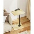 thumbnail image 6 of Sofa Arm Tray Table - 360° Swivel Height Adjustable End Table, Small Snack Side Table for Couch, C Shaped Table for Bed, Chair or TV Tray Table(Natural), 6 of 9